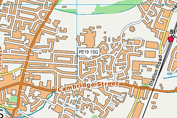 PE19 1SG map - OS VectorMap District (Ordnance Survey)