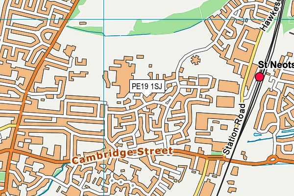 PE19 1SJ map - OS VectorMap District (Ordnance Survey)