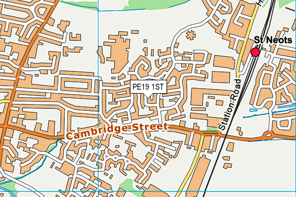 PE19 1ST map - OS VectorMap District (Ordnance Survey)