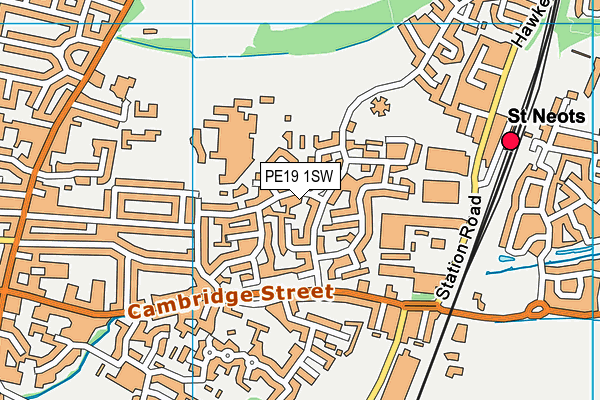 PE19 1SW map - OS VectorMap District (Ordnance Survey)