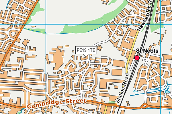 PE19 1TE map - OS VectorMap District (Ordnance Survey)