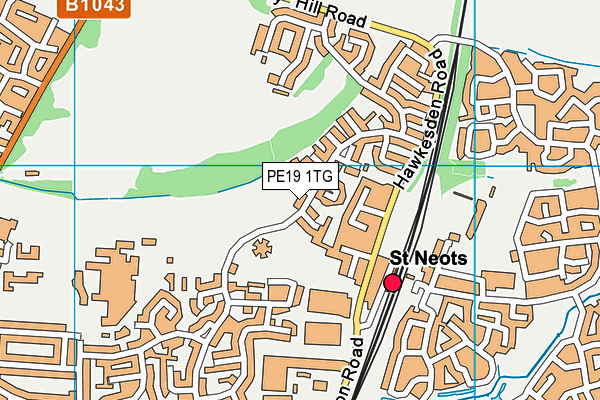PE19 1TG map - OS VectorMap District (Ordnance Survey)