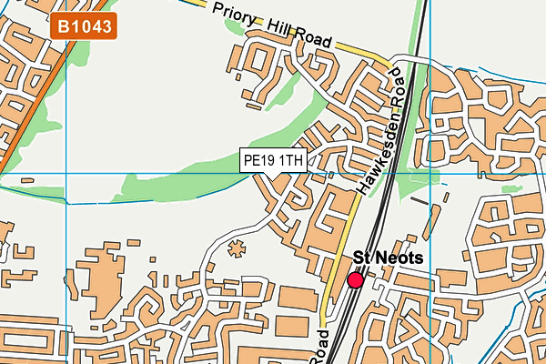 PE19 1TH map - OS VectorMap District (Ordnance Survey)