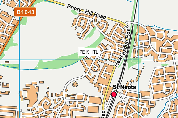 PE19 1TL map - OS VectorMap District (Ordnance Survey)