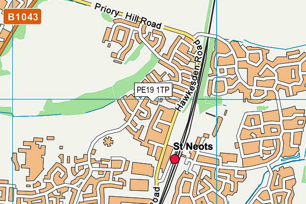 PE19 1TP map - OS VectorMap District (Ordnance Survey)