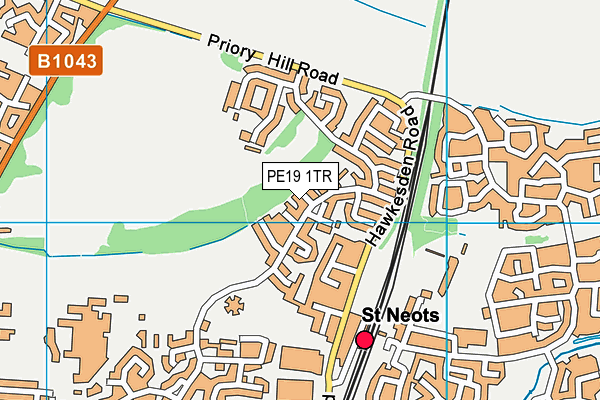 PE19 1TR map - OS VectorMap District (Ordnance Survey)