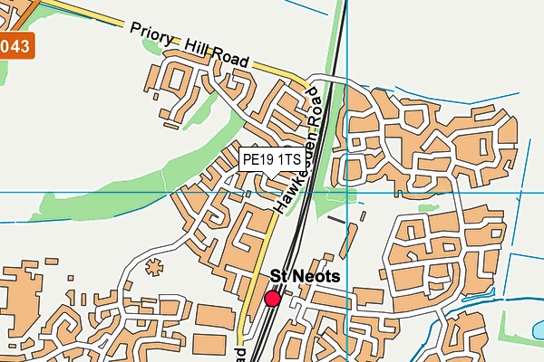 PE19 1TS map - OS VectorMap District (Ordnance Survey)