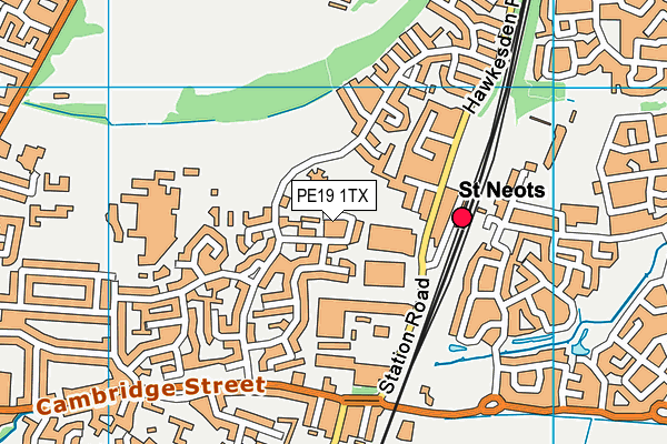 PE19 1TX map - OS VectorMap District (Ordnance Survey)