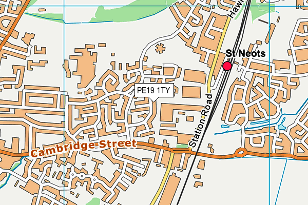 PE19 1TY map - OS VectorMap District (Ordnance Survey)