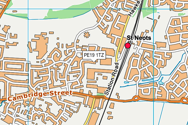 PE19 1TZ map - OS VectorMap District (Ordnance Survey)