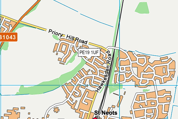 PE19 1UF map - OS VectorMap District (Ordnance Survey)