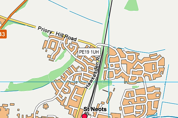 PE19 1UH map - OS VectorMap District (Ordnance Survey)