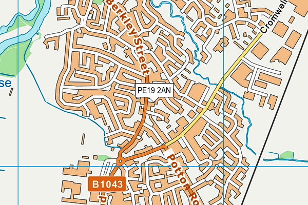 PE19 2AN map - OS VectorMap District (Ordnance Survey)