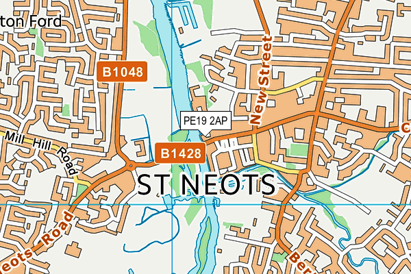 PE19 2AP map - OS VectorMap District (Ordnance Survey)