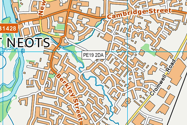 PE19 2DA map - OS VectorMap District (Ordnance Survey)