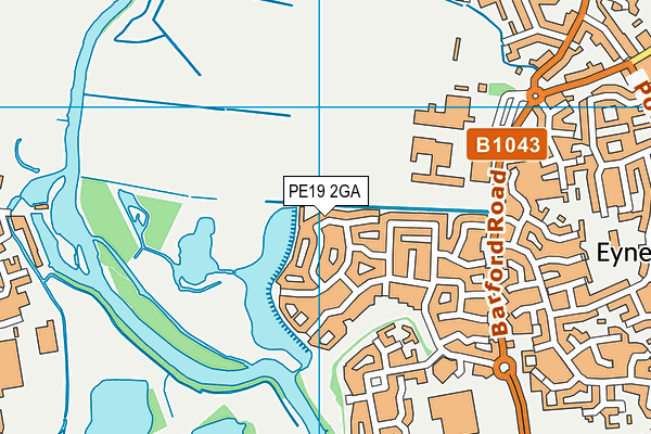 PE19 2GA map - OS VectorMap District (Ordnance Survey)