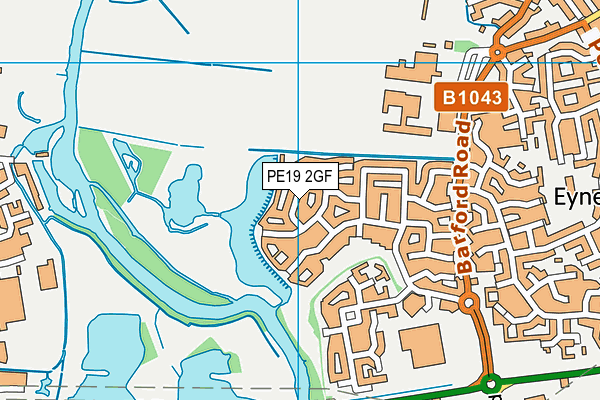 PE19 2GF map - OS VectorMap District (Ordnance Survey)