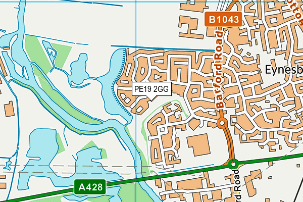 PE19 2GG map - OS VectorMap District (Ordnance Survey)