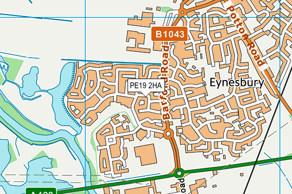 PE19 2HA map - OS VectorMap District (Ordnance Survey)