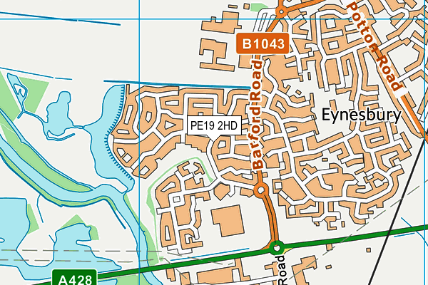 PE19 2HD map - OS VectorMap District (Ordnance Survey)