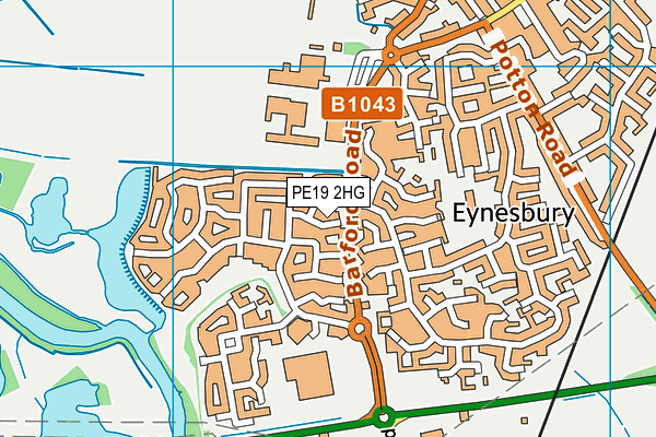 PE19 2HG map - OS VectorMap District (Ordnance Survey)
