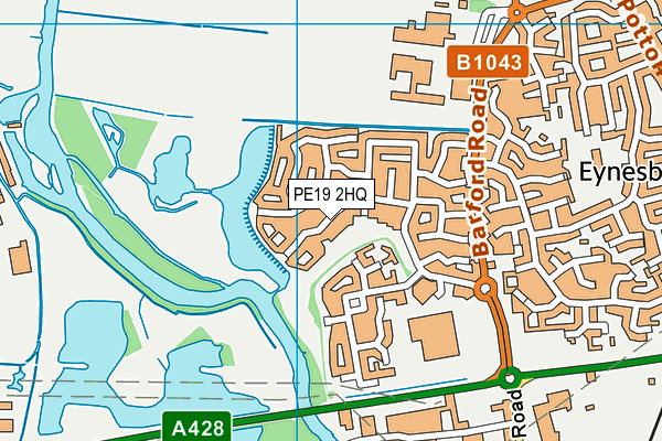 PE19 2HQ map - OS VectorMap District (Ordnance Survey)