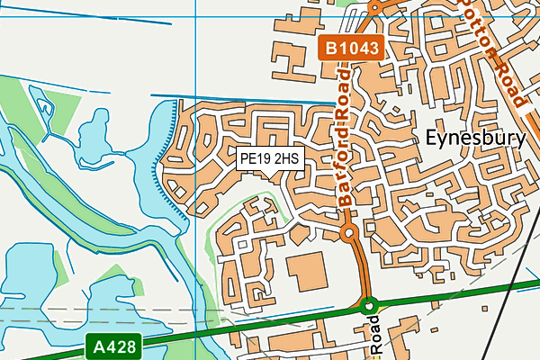 PE19 2HS map - OS VectorMap District (Ordnance Survey)
