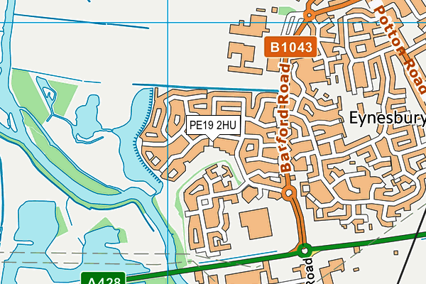 PE19 2HU map - OS VectorMap District (Ordnance Survey)