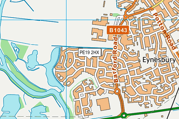 PE19 2HX map - OS VectorMap District (Ordnance Survey)