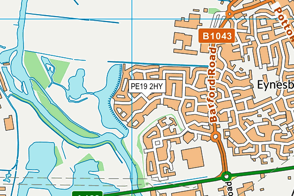 PE19 2HY map - OS VectorMap District (Ordnance Survey)