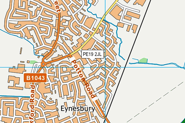 PE19 2JL map - OS VectorMap District (Ordnance Survey)