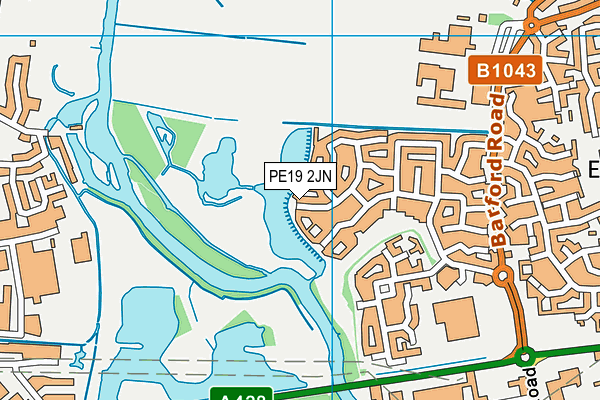 PE19 2JN map - OS VectorMap District (Ordnance Survey)