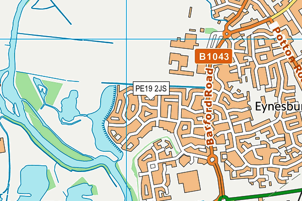 PE19 2JS map - OS VectorMap District (Ordnance Survey)