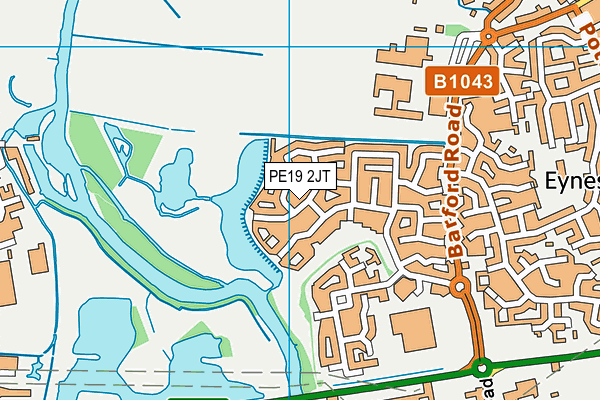 PE19 2JT map - OS VectorMap District (Ordnance Survey)