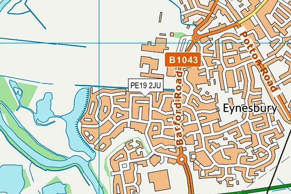 PE19 2JU map - OS VectorMap District (Ordnance Survey)