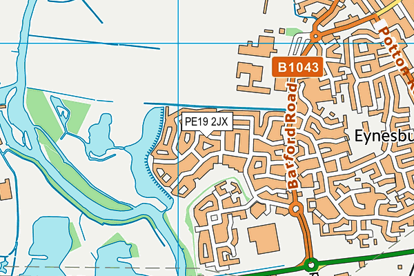PE19 2JX map - OS VectorMap District (Ordnance Survey)