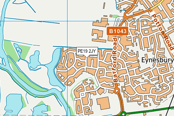 PE19 2JY map - OS VectorMap District (Ordnance Survey)