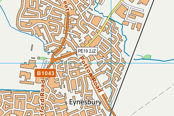 PE19 2JZ map - OS VectorMap District (Ordnance Survey)