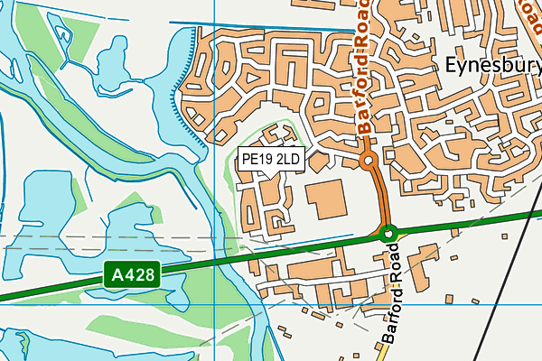 PE19 2LD map - OS VectorMap District (Ordnance Survey)