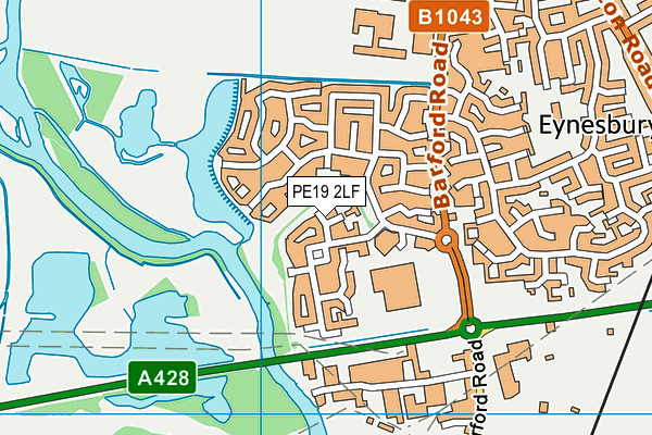 PE19 2LF map - OS VectorMap District (Ordnance Survey)