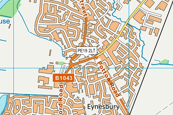 PE19 2LT map - OS VectorMap District (Ordnance Survey)