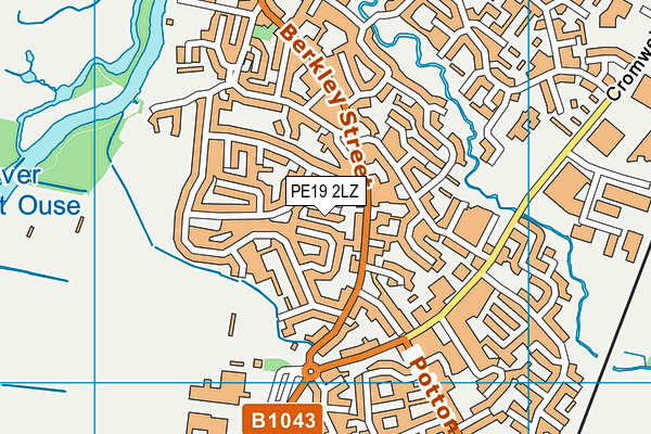 PE19 2LZ map - OS VectorMap District (Ordnance Survey)