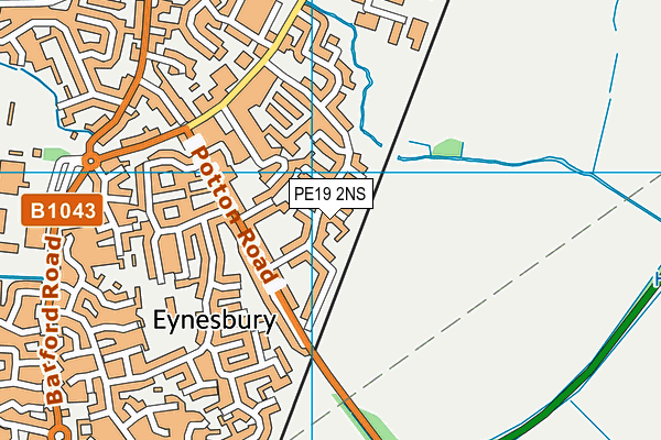 PE19 2NS map - OS VectorMap District (Ordnance Survey)