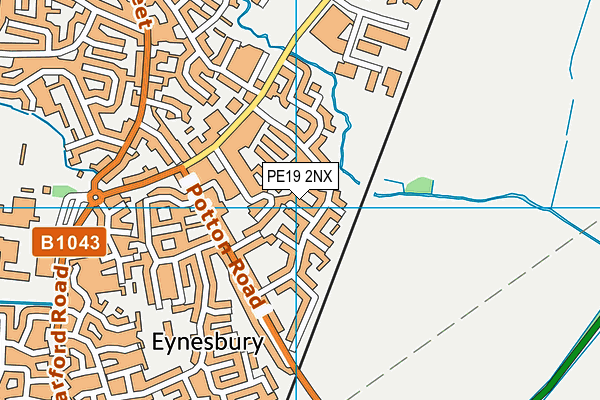 PE19 2NX map - OS VectorMap District (Ordnance Survey)