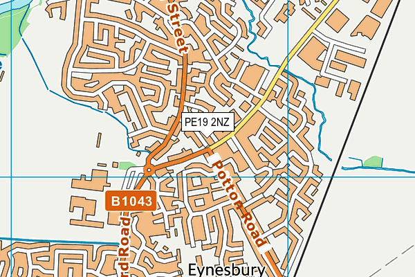 PE19 2NZ map - OS VectorMap District (Ordnance Survey)