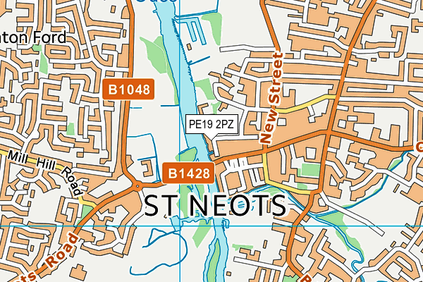 PE19 2PZ map - OS VectorMap District (Ordnance Survey)