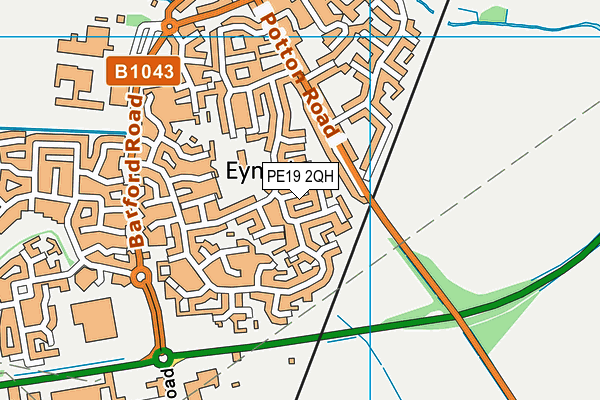 PE19 2QH map - OS VectorMap District (Ordnance Survey)