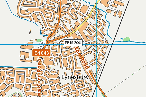 PE19 2QU map - OS VectorMap District (Ordnance Survey)