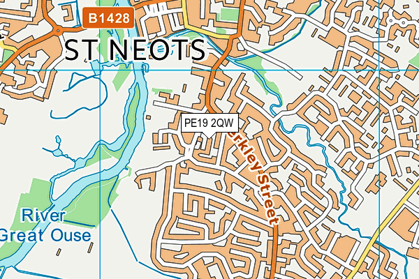 PE19 2QW map - OS VectorMap District (Ordnance Survey)