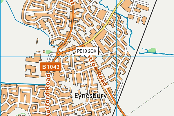 PE19 2QX map - OS VectorMap District (Ordnance Survey)
